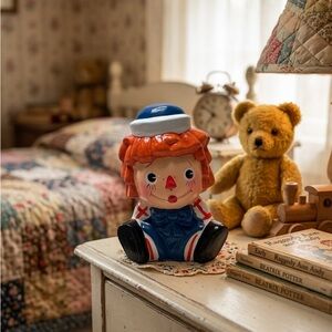 Vintage Raggedy Andy Ceramic Coin Bank - Excellent Condition